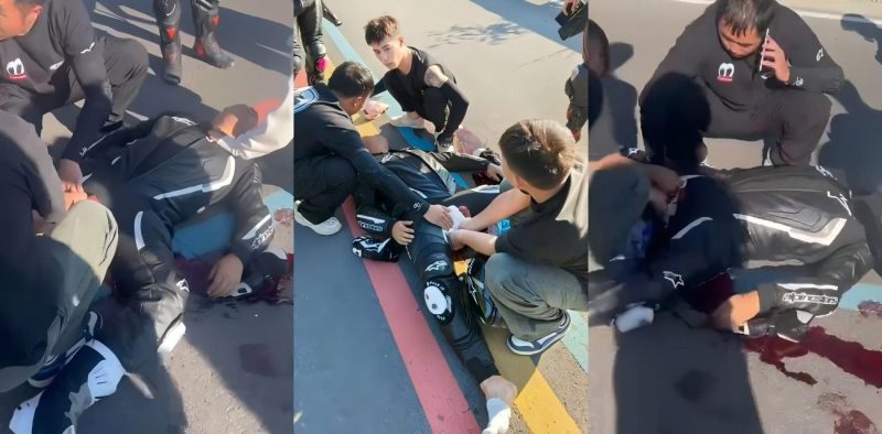 又一追风勇士陨落！男子驾驶机车失控蛋刹失败 皮裤秒变开裆裤 周围群众按蛋抢救！-51吃瓜网