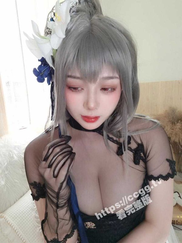 福利姬Coser 九言   最新付费COS《碧蓝航线-路易九世》黑色透明旗袍 25P8V合集-51吃瓜网