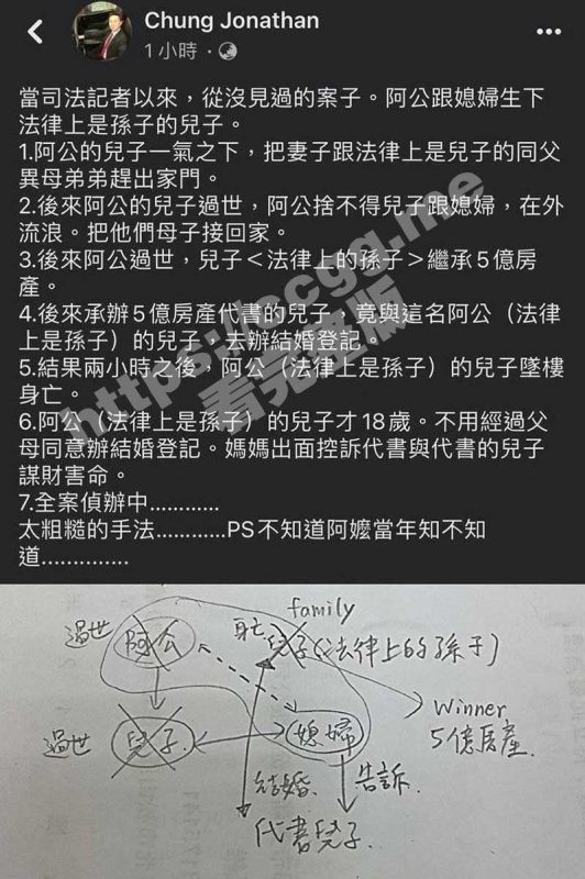 台湾乱伦大瓜！ 爷爷与儿媳偷奸生子 儿子继承爷爷五亿房产 与代理律师儿子同性结婚 2小时后坠楼身亡-51吃瓜网